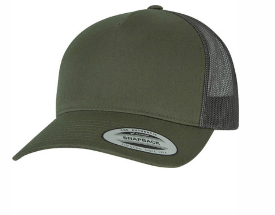 5 - Panel Retro Trucker Hat (Cosmic Heather Grey / Black