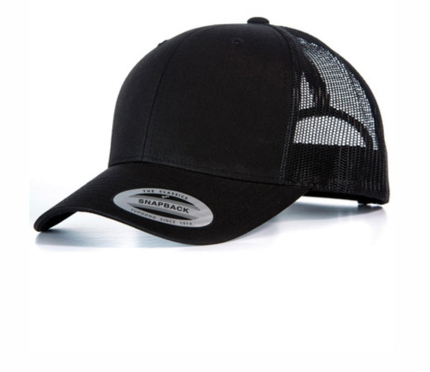 6 - Panel Retro Trucker Hat (Black)