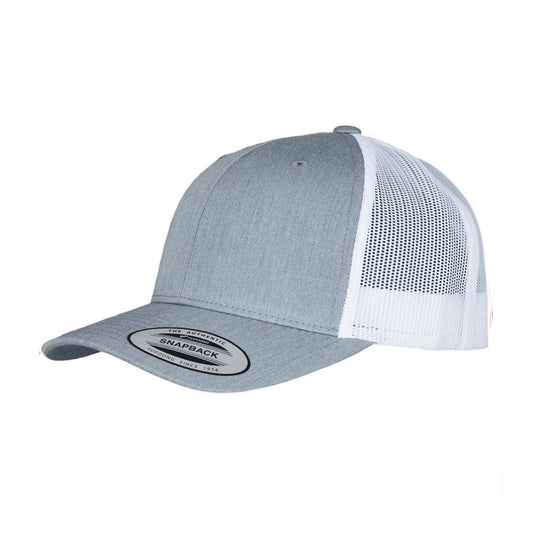 6 - Panel Retro Trucker Hat (Heather Grey/White)
