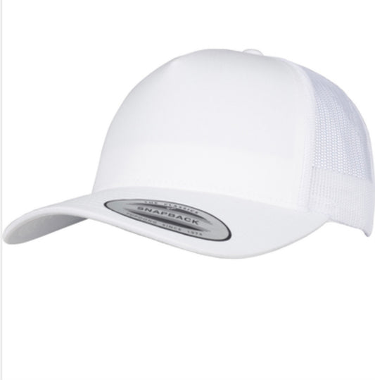5 - Panel Retro Trucker Hat (White)